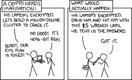 xkcd comic about coercion bypassing cryptography
